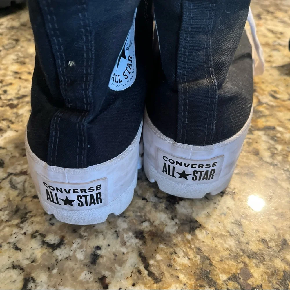 Converse women’s Black and White High-Top Sneakers - Picture 7 of 7